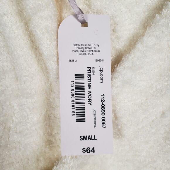 NWT Ambrielle Pristine Ivory Super Soft Open Front House Coat Women's Size Small - Picture 9 of 12